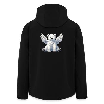 Süßer Eisbär Engel Cartoon Tier Illustration - Recycelte Männer Softshell-Jacke von Stanley/Stella - Schwarz - Hinten - AI Model Male 185 light (185cm)
