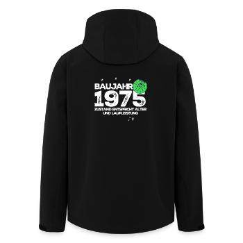 Baujahr 1975 - Recycelte Männer Softshell-Jacke von Stanley/Stella - Schwarz - Hinten - AI Model Male 185 light (185cm)