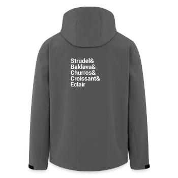 Conception typographique audacieuse du festival de la gastronomie - Veste softshell homme en polyester recyclé Stanley/Stella - charbon - Dos - AI Model Male 185 light (185cm)