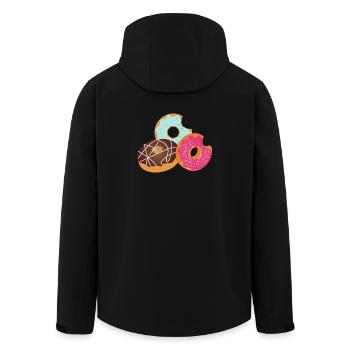 Donuts mit Biss – Süßes Trio mit Glasur & Streusel - Recycelte Männer Softshell-Jacke von Stanley/Stella - Schwarz - Hinten - AI Model Male 185 light (185cm)