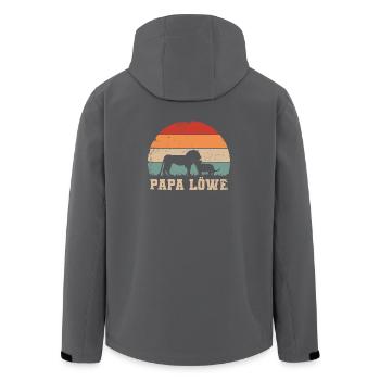Papa Löwe - Recycelte Männer Softshell-Jacke von Stanley/Stella - Schwarz - Hinten - AI Model Male 185 light (185cm)