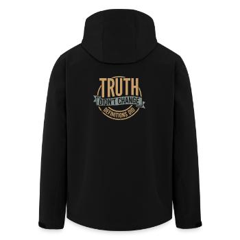 La vérité n'a pas changé, les définitions ont changé | Gras - Veste softshell homme en polyester recyclé Stanley/Stella - noir - Dos - AI Model Male 185 light (185cm)