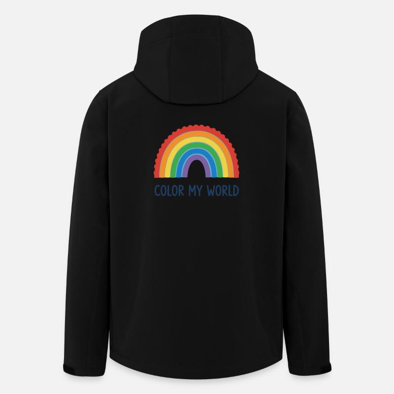 Lebendiges Regenbogen-Design für Bekleidung - Recycelte Männer Softshell-Jacke von Stanley/Stella - Schwarz