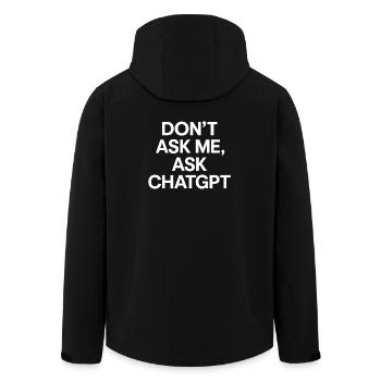Don't ask me, ask ChatGPT - Men’s Recycled Softshell Jacket by Stanley/Stella - black - Back - AI Model Male 185 light (185cm)