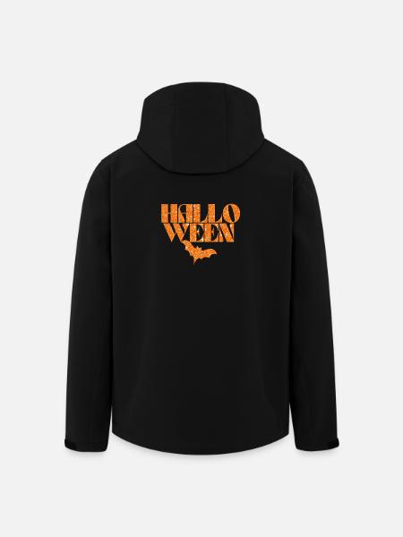 Halloween Orange Bat Silhouette - Men’s Recycled Softshell Jacket by Stanley/Stella - black