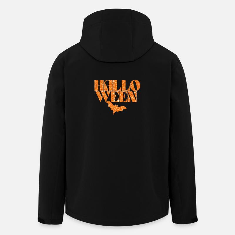 Silhouette de chauve-souris orange d’Halloween - Veste softshell homme en polyester recyclé Stanley/Stella - noir