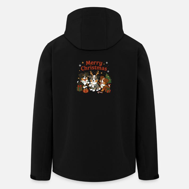 Cute Australian Shepherd Christmas Design - Men’s Recycled Softshell Jacket by Stanley/Stella - black