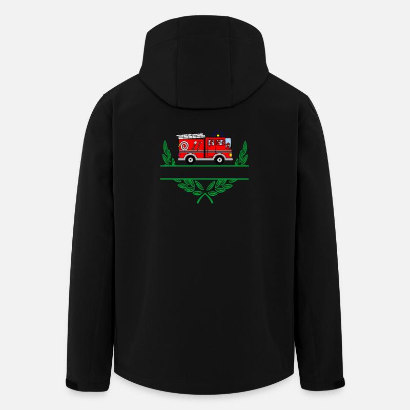 Fire Truck with Namespace - Men’s Recycled Softshell Jacket by Stanley/Stella - black