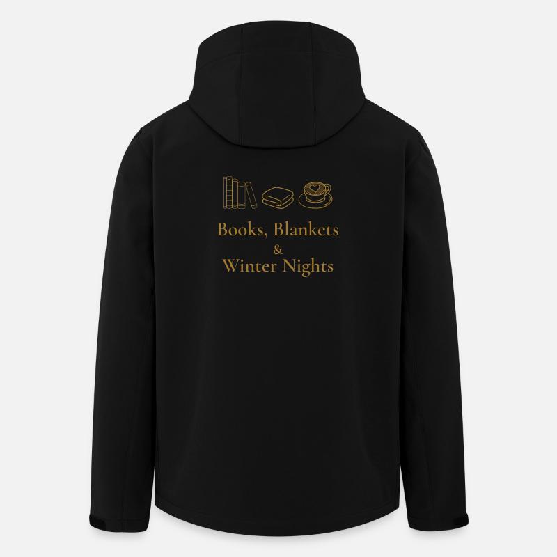 Bücher, Decken & Winternächte – Gemütliche Atmosphäre - Recycelte Männer Softshell-Jacke von Stanley/Stella - Schwarz