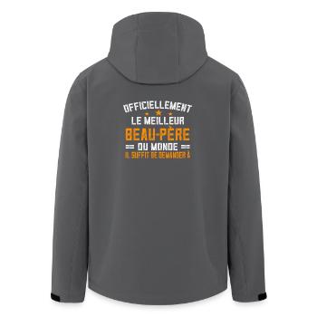 Best Father-in-Law Personalized Gift Father-in-Law - Men’s Recycled Softshell Jacket by Stanley/Stella - anthracite - Back - AI Model Male 185 light (185cm)
