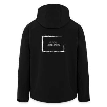 Auch sie wird minimalistisches Weisheitszitat T-Wear bestehen - Recycelte Männer Softshell-Jacke von Stanley/Stella - Schwarz - Hinten - AI Model Male 185 light (185cm)