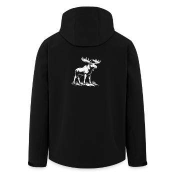 Moose Design - Men’s Recycled Softshell Jacket by Stanley/Stella - black - Back - AI Model Male 185 light (185cm)