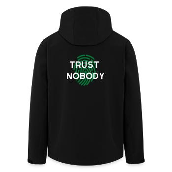 WIDM - Trust nobody. - Men’s Recycled Softshell Jacket by Stanley/Stella - black - Back - AI Model Male 185 light (185cm)