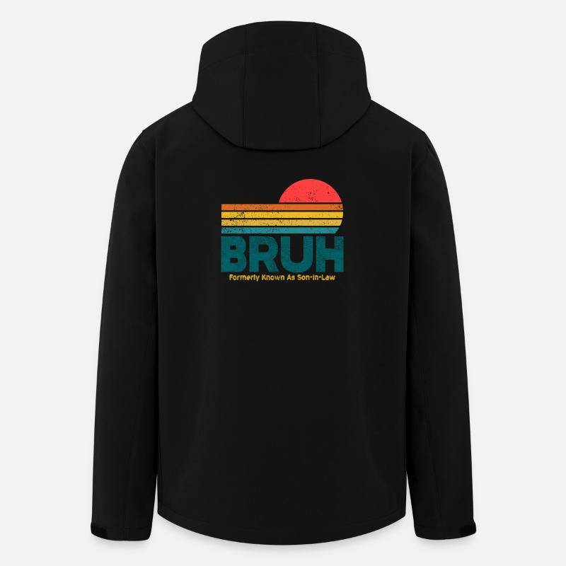 Bruh Sunset Retro Meme Design - Veste softshell homme en polyester recyclé Stanley/Stella - noir