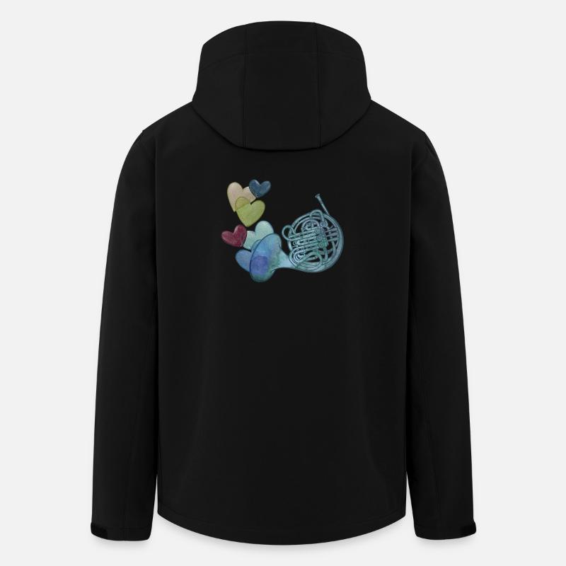 Heartnote Horn with Colourful Hearts - Men’s Recycled Softshell Jacket by Stanley/Stella - black