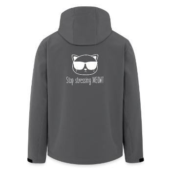 Hör Auf, Dich Zu Stressen Meowt Katzenliebhaber - Recycelte Männer Softshell-Jacke von Stanley/Stella - Anthrazit - Hinten - AI Model Male 185 light (185cm)
