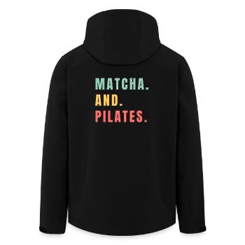 MATCHA AND PILATES - Recycelte Männer Softshell-Jacke von Stanley/Stella - Schwarz - Hinten - AI Model Male 185 light (185cm)