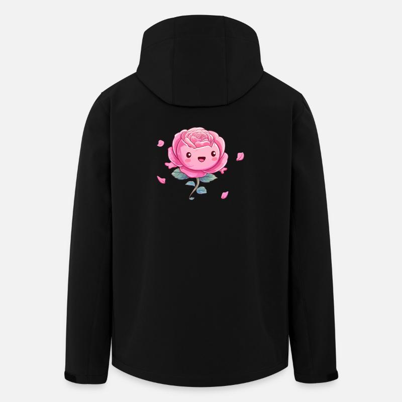 Kuschelige Rosa Rose Cartoon - Recycelte Männer Softshell-Jacke von Stanley/Stella - Schwarz