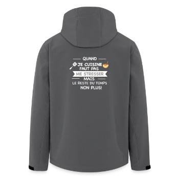 tablier de cuisine humoristique - Veste softshell homme en polyester recyclé Stanley/Stella - charbon - Dos - AI Model Male 185 light (185cm)