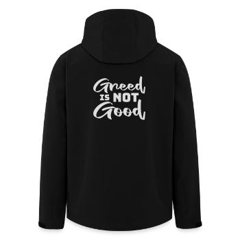 La cupidité n’est pas une bonne déclaration anticapitaliste Protestation - Veste softshell homme en polyester recyclé Stanley/Stella - noir - Dos - AI Model Male 185 light (185cm)