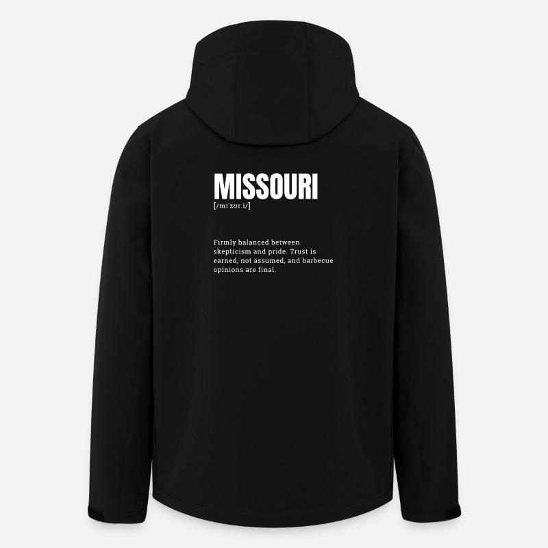 Missouri Bold Typo Kunst - Recycelte Männer Softshell-Jacke von Stanley/Stella - Schwarz