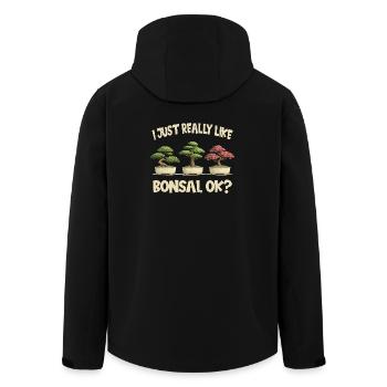 Bonsai funny I just like bonsai very much - Men’s Recycled Softshell Jacket by Stanley/Stella - black - Back - AI Model Male 185 light (185cm)
