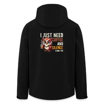 J’ai juste besoin de café et de silence Chouette drôle - Veste softshell homme en polyester recyclé Stanley/Stella - noir - Dos - AI Model Male 185 light (185cm)