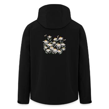 Wildflower with bees - Men’s Recycled Softshell Jacket by Stanley/Stella - black - Back - AI Model Male 185 light (185cm)