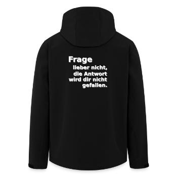 Frage lieber nicht - Recycelte Männer Softshell-Jacke von Stanley/Stella - Schwarz - Hinten - AI Model Male 185 light (185cm)
