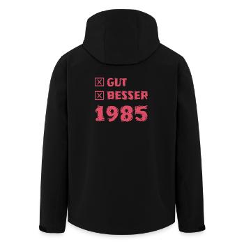 Besser 1985 - Recycelte Männer Softshell-Jacke von Stanley/Stella - Schwarz - Hinten - AI Model Male 185 light (185cm)