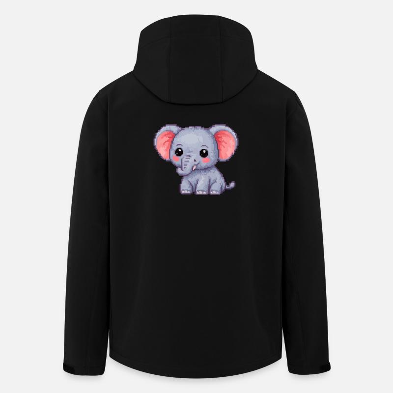 Little Pixel Elephant Cuddly Hero - Men’s Recycled Softshell Jacket by Stanley/Stella - black