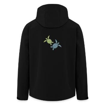Sea Turtle Duo Ocean Beach Hawaii Marine Life Vibe - Men’s Recycled Softshell Jacket by Stanley/Stella - black - Back - AI Model Male 185 light (185cm)