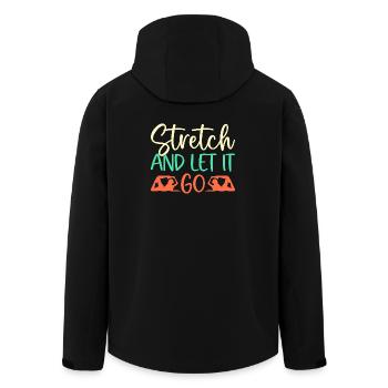 Yoga Stretch & Let It Go Funny Yoga - Recycelte Männer Softshell-Jacke von Stanley/Stella - Schwarz - Hinten - AI Model Male 185 light (185cm)