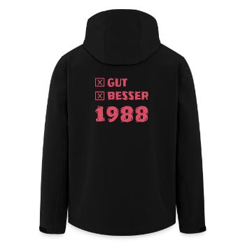 Besser 1988 - Recycelte Männer Softshell-Jacke von Stanley/Stella - Schwarz - Hinten - AI Model Male 185 light (185cm)