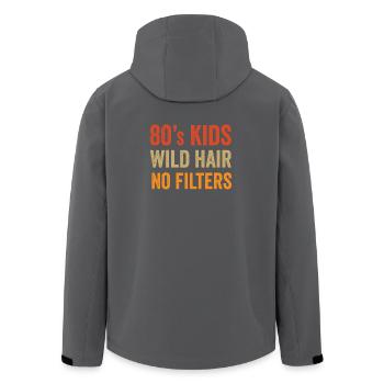 Enfants des années 80 : Cheveux en bataille. Pas de filtres. - Veste softshell homme en polyester recyclé Stanley/Stella - noir - Dos - AI Model Male 185 light (185cm)
