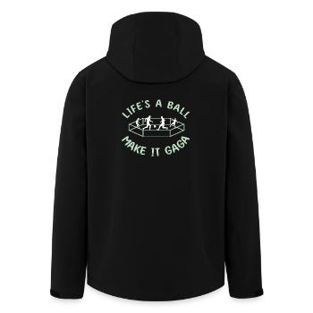 Life's a Ball: Make It Gaga - Recycelte Männer Softshell-Jacke von Stanley/Stella - Schwarz - Hinten - AI Model Male 185 light (185cm)