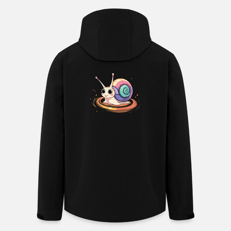 Regenbogen-Schnecke im Wirbelzauber - Recycelte Männer Softshell-Jacke von Stanley/Stella - Schwarz