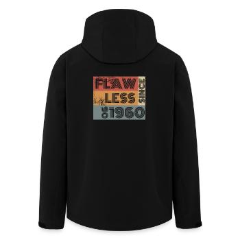 66. Birthday Flawless since 06/1960 - Men’s Recycled Softshell Jacket by Stanley/Stella - black - Back - AI Model Male 185 light (185cm)