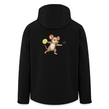 Souris Joyeuse avec Frisbee au concombre - Veste softshell homme en polyester recyclé Stanley/Stella - noir - Dos - AI Model Male 185 light (185cm)