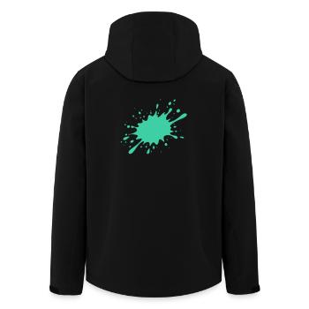 Éclaboussures de peinture turquoise - Veste softshell homme en polyester recyclé Stanley/Stella - noir - Dos - AI Model Male 185 light (185cm)