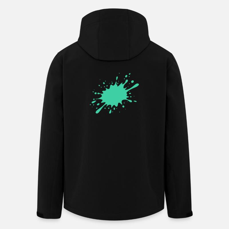 Türkisfarbener Farbspritzer - Recycelte Männer Softshell-Jacke von Stanley/Stella - Schwarz