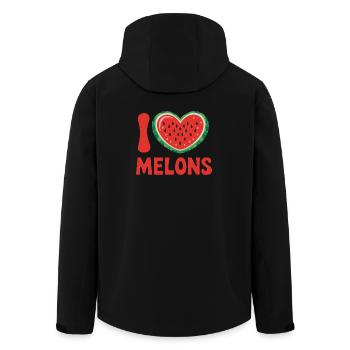 I Love Melons Herz Wassermelone Sommer Spaß - Recycelte Männer Softshell-Jacke von Stanley/Stella - Schwarz - Hinten - AI Model Male 185 light (185cm)