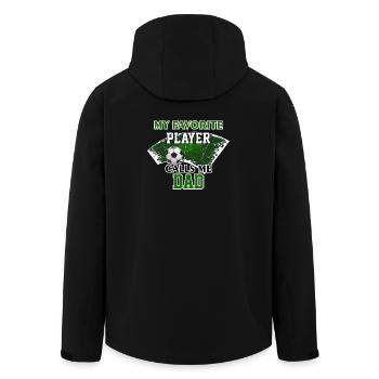 Fußball-Papa Geschenk Mein Lieblingsspieler nennt mich Papa - Recycelte Männer Softshell-Jacke von Stanley/Stella - Schwarz - Hinten - AI Model Male 185 light (185cm)