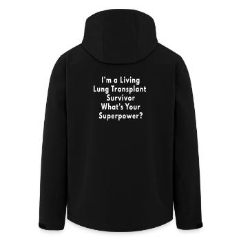 Survivant de transplantation pulmonaire Guerrier - Veste softshell homme en polyester recyclé Stanley/Stella - noir - Dos - AI Model Male 185 light (185cm)