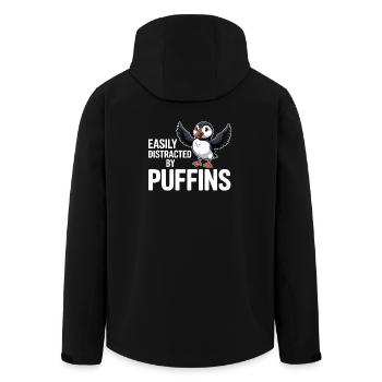  Easily Distracted By Puffins Lustiger - Recycelte Männer Softshell-Jacke von Stanley/Stella - Schwarz - Hinten - AI Model Male 185 light (185cm)