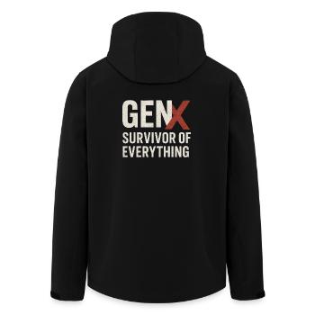 Survivant de tout de la génération X | Drôle de génération X - Veste softshell homme en polyester recyclé Stanley/Stella - noir - Dos - AI Model Male 185 light (185cm)