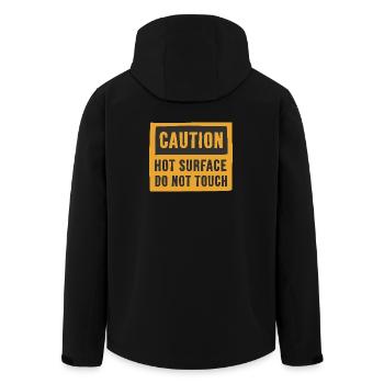 Attention : Surface chaude : ne pas toucher - Veste softshell homme en polyester recyclé Stanley/Stella - noir - Dos - AI Model Male 185 light (185cm)