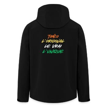 théo Homme L'original Le Vrai L'unique Prénom théo - Veste softshell homme en polyester recyclé Stanley/Stella - noir - Dos - AI Model Male 185 light (185cm)