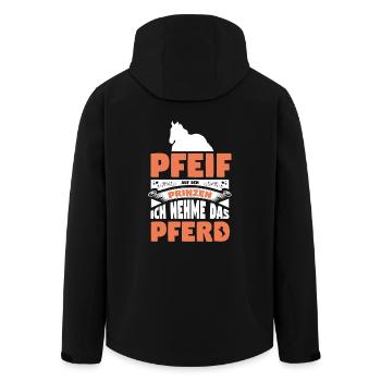 Pferd Pferde - Recycelte Männer Softshell-Jacke von Stanley/Stella - Schwarz - Hinten - AI Model Male 185 light (185cm)