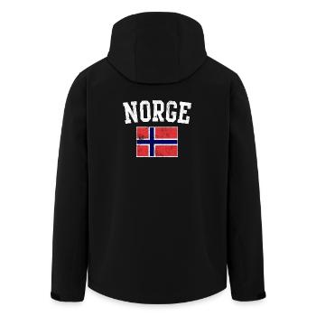 Norwegisches Flaggenemblem - Recycelte Männer Softshell-Jacke von Stanley/Stella - Schwarz - Hinten - AI Model Male 185 light (185cm)